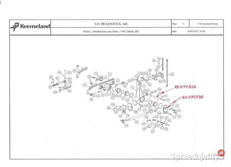 Schemat pługa Kverneland LD z zaznaczonymi elementami konstrukcyjnymi i systemem zabezpieczeń.