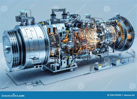 Engine schematic or cutaway view for heavy machinery