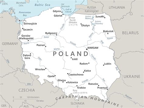 Map of Poland with marked cities where offers of garden equipment appeared