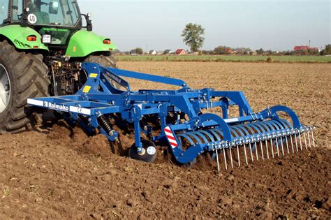 Technical drawing or infographic showing the components of a stubble cultivator