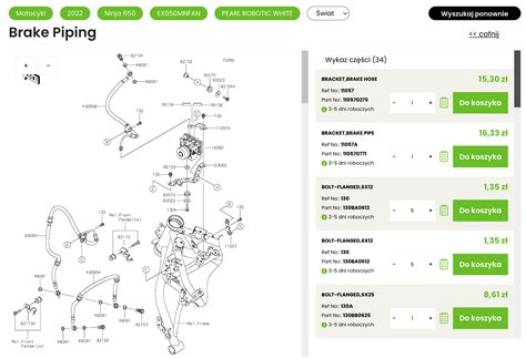 Schemat silnika Kawasaki V-Twin z kluczowymi elementami (wtrysk paliwa, chłodnica oleju, filtr powietrza)
