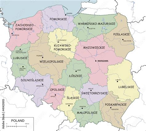 Mapa Polski z zaznaczonymi województwami lubelskim i łódzkim