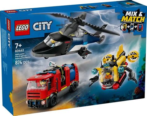 Zdjęcie przedstawiające gotowy zestaw LEGO City 60152 z zamiataczem, przyczepą i koparką w akcji na ulicy