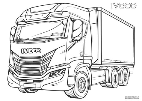 Schematyczny rysunek Iveco Stralis z zaznaczonymi kluczowymi wymiarami
