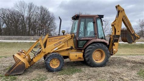 The Case 580 SK backhoe loader in action, showing its robust design