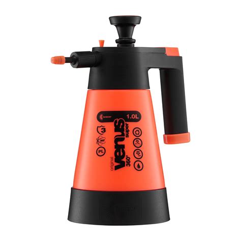 The Kwazar Venus Super 360 sprayer showing its compact size and articulated nozzle