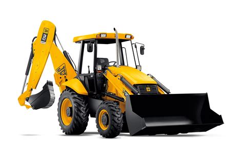 logo JCB i zdjęcie koparko-ładowarki JCB