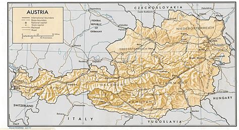 Mapa regionu Silberegg w Austrii z zaznaczonymi górskimi obszarami
