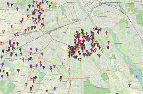 Mapa prezentująca lokalizacje punktów sprzedaży firmy Ulenberg