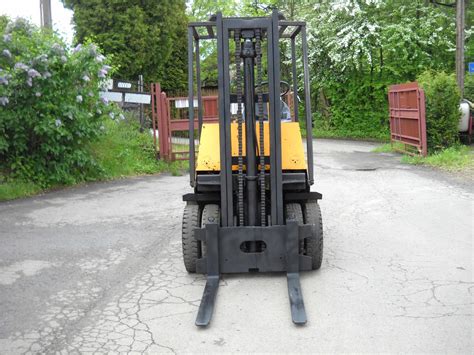 Infographic or exploded view of a Zremb Gliwice forklift showing key components