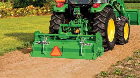 Thematic photo of a tractor rototiller in a field