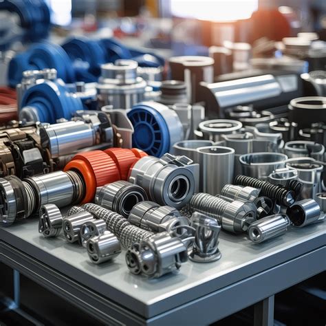 Thematic photo of various spare parts for agricultural machinery arranged neatly, with a focus on durability and compatibility.