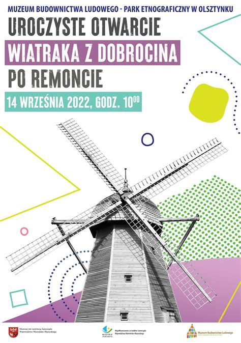 Infografika przedstawiająca złożony drewniany model wiatraka z widocznym mechanizmem przekładni
