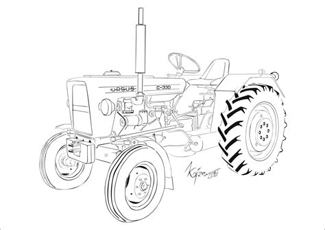 Rysunek techniczny Ursusa C-330 z wymiarami