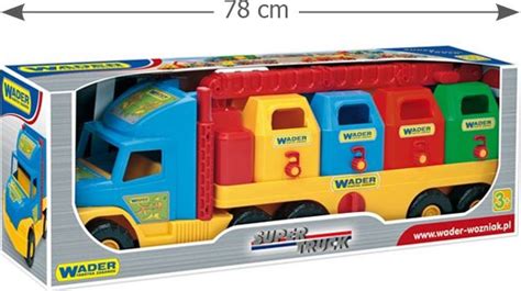 The Wader Super Truck 80 cm dump truck toy, showcasing its large size and robust construction.