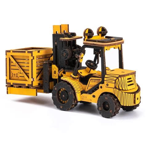 Drewniane puzzle 3D w kształcie wózka widłowego