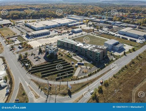 Thematic photo of an industrial park in Żychlin with factories and logistics centers