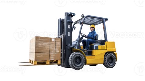 Thematic photo: a forklift operator in a warehouse, safely moving pallets