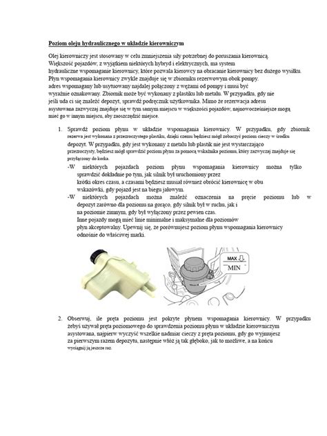 infografika przedstawiająca funkcje oleju hydraulicznego w układzie