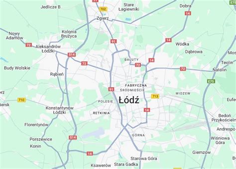mapa regionu Łodzi z zaznaczoną Nowosolną