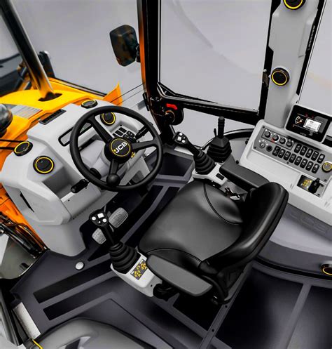 Interior photo of JCB 4CX cabin with controls