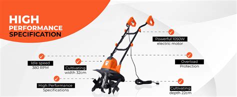 Infographics showing the technical parameters of a subcrown tiller