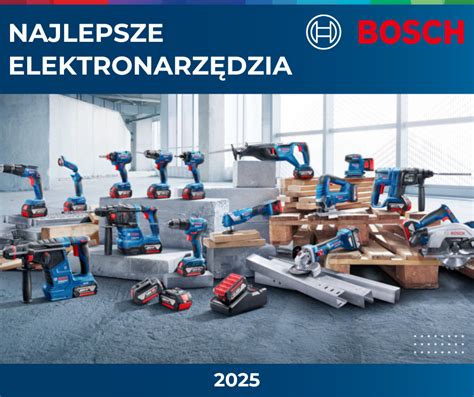 Ilustracja przedstawiająca gamę elektronarzędzi Bosch, zarówno profesjonalnych (Niebieski) jak i domowych (Zielony).