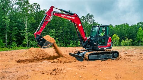 Thematic photo of Yanmar mini excavators on a construction site