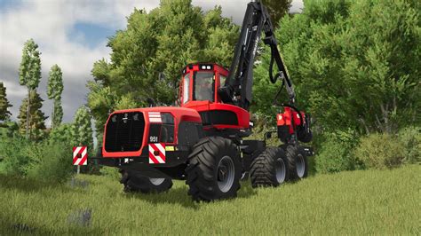 Harwester w akcji: ścinanie i okrzesywanie drzewa w Farming Simulator 19