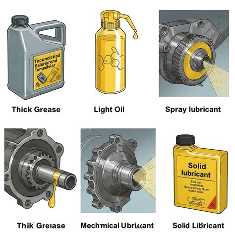 Graphic illustration of various types of lubricants and oils