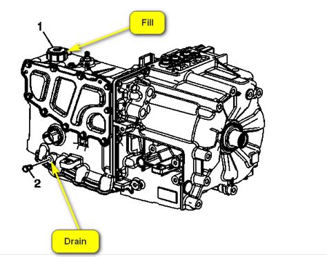 Technical drawing or schematic showing oil drain and fill points on an angle gearbox