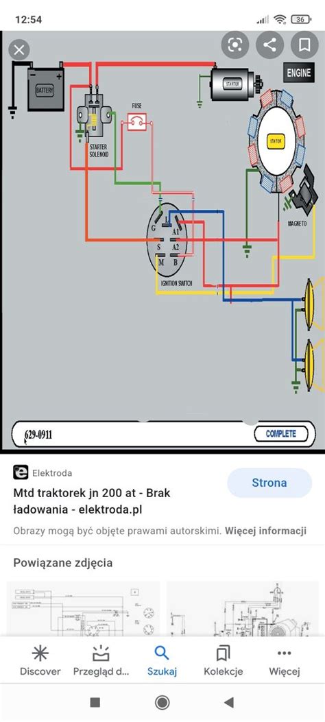 Schemat instalacji elektrycznej w traktorku Honda