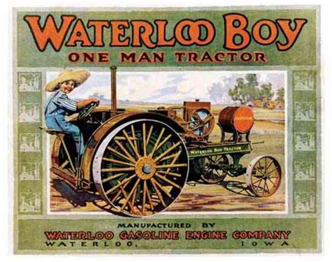 Ulotka reklamowa firmy Waterloo Gasoline Engine Company reklamująca ciągnik Waterloo Boy