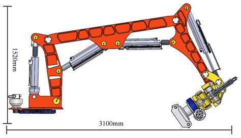 Technical diagram showing the hydraulically extendable chassis of a mini excavator
