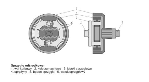 Schemat lub zdjęcie sprężyny sprzęgła odśrodkowego