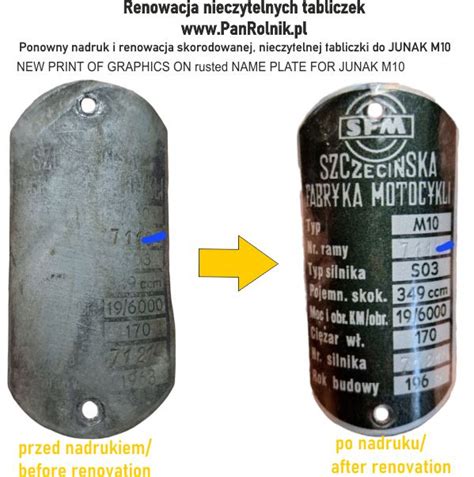 Zdjęcie tabliczki znamionowej zaczepu holowniczego ciągnika rolniczego
