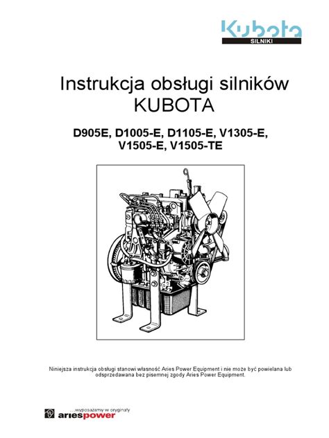 Widok silnika Kubota D1105 w minikoparce Bobcat E27Z