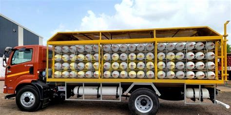 Photo of CNG gas cylinders mounted on the side of Econic chassis