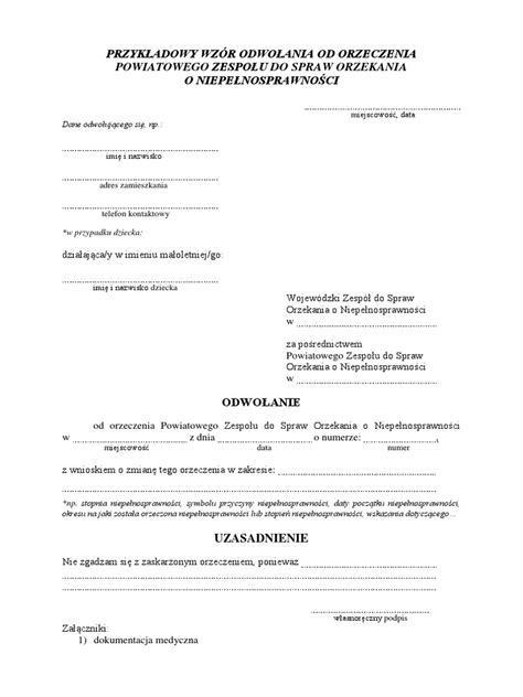 Przykładowy wzór orzeczenia sanitarno-epidemiologicznego