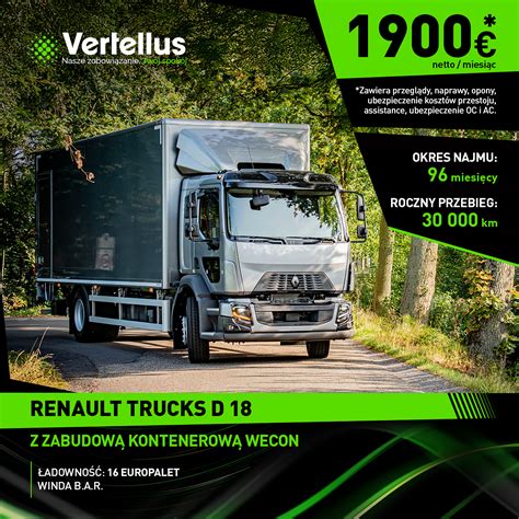 Logo Vertellus i Renault Trucks z zarysem ciągnika siodłowego