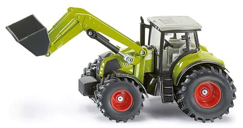 zdjęcie zestawu Siku Control: traktor z ładowaczem czołowym (turem) oraz podpiętą przyczepą w skali 1:32