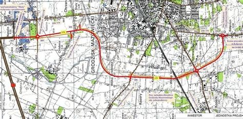 Mapa Grodziska Mazowieckiego z zaznaczonymi punktami poszukiwań i trasy przejazdu Pawła Żukowskiego