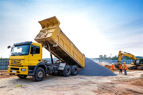 Thematic photo of a tipper truck at a construction site in Będzin