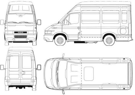 Rysunek techniczny podwozia Iveco Daily z zaznaczoną ramą
