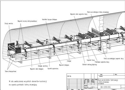 Schemat budowy przenośnika taśmowego Terex Recycling Systems TWC-80