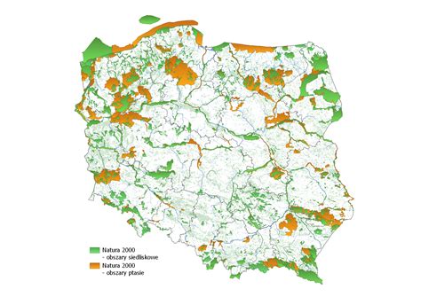 Mapa obszarów chronionych lasów w Polsce