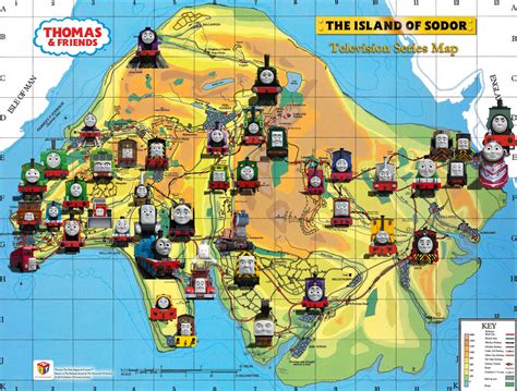 mapa fikcyjnej wyspy Sodor