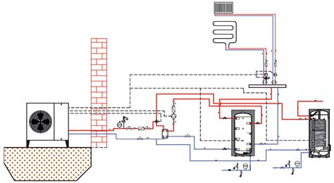 Schemat pompy zębatej z zaznaczonym miejscem instalacji czujnika temperatury