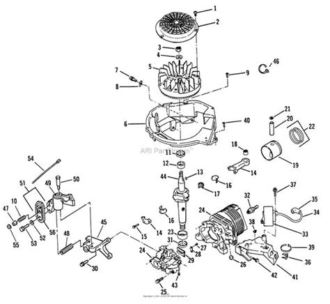 Diagram of an electric lawnmower engine