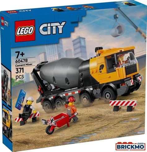 schemat działania bębna betoniarki ze śrubą Archimedesa lub zdjęcie modelu LEGO City 60478